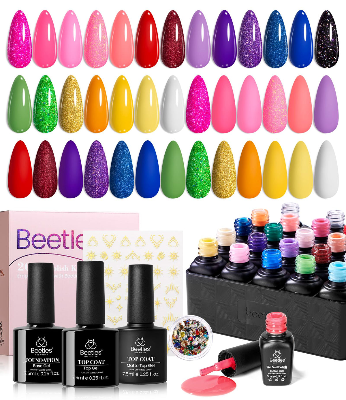 Ensemble Beetles vernis gel de 20 couleurs pour looks variés