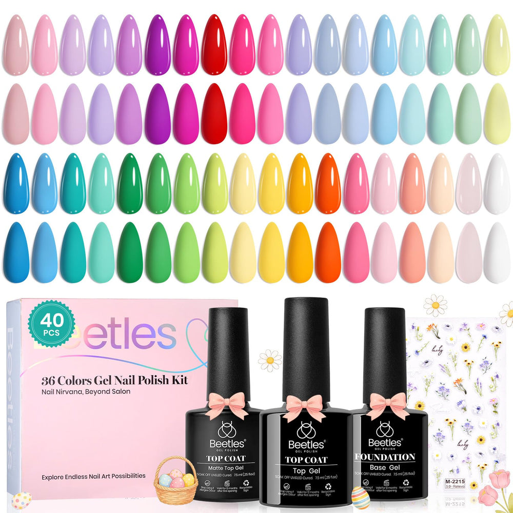 Beetles Gel Polish ensemble 40 pièces 36 teintes pour tous les looks.