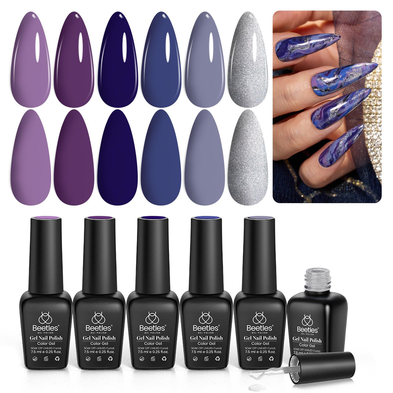 Beetles Gel Polish Ensemble Univers Perdu, coffret élégant pour un look durable.