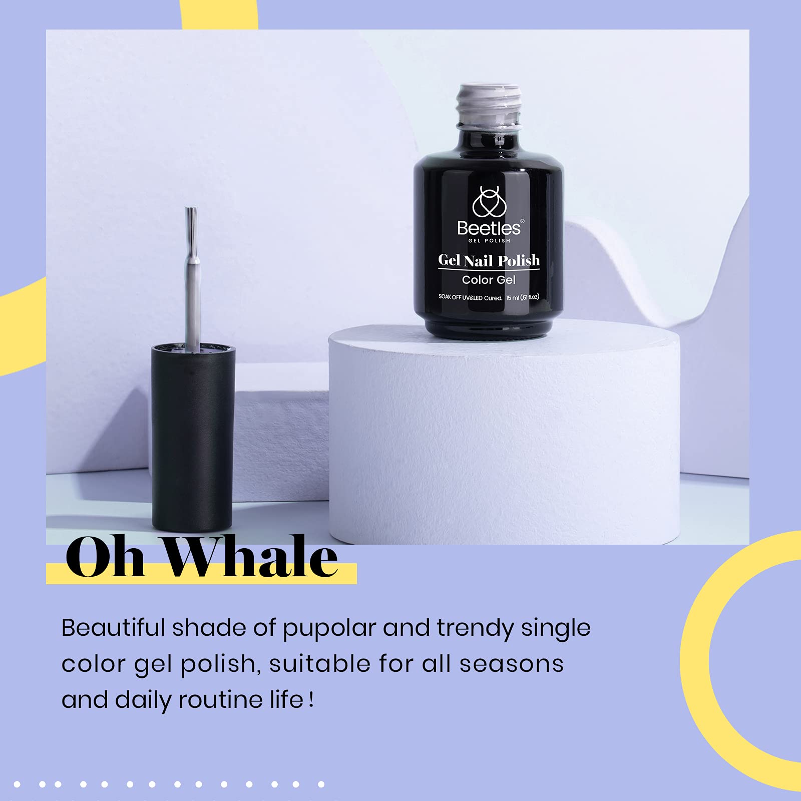Beetles Gel Polish: applicateur et vernis gris bleu, application facile et rapide