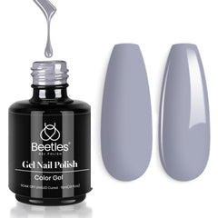 Beetles Gel Polish: bouteille vernis gris bleu, brillance durable prête pour manicure