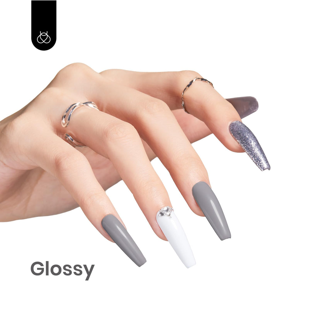 Beetles Vernis Gel Gris – ongles durables grâce à une tenue longue.