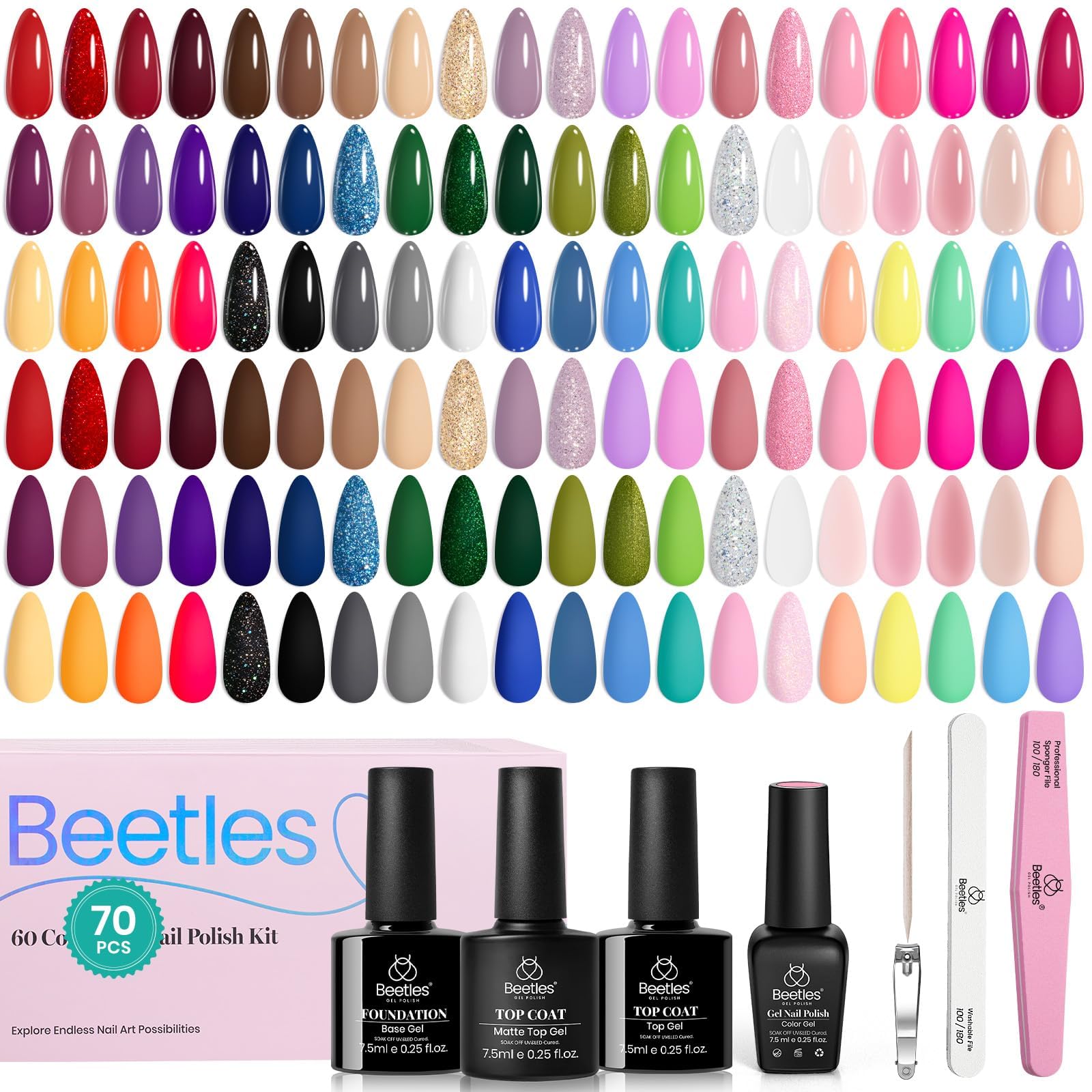 Beetles vernis gel hiver ensemble — coffret complet pour des ongles festifs
