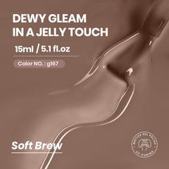 Beetles Vernis Gel Jelly Brun, échantillon swatch montrant la teinte.