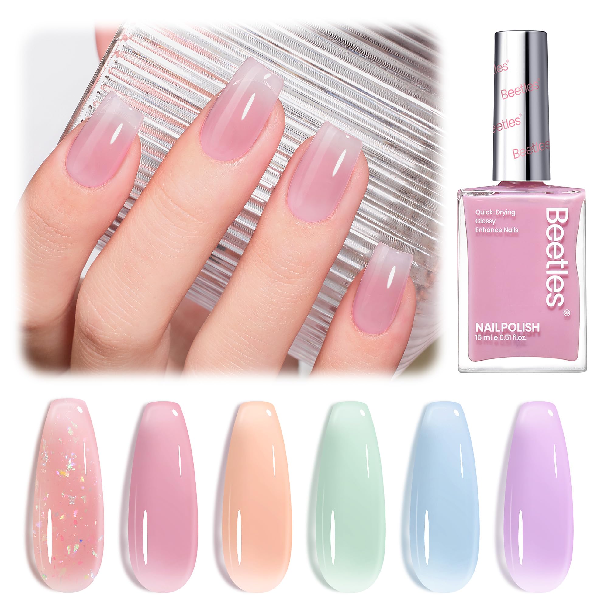 Beetles Jelly fini brillant et pailleté pour un look festif.