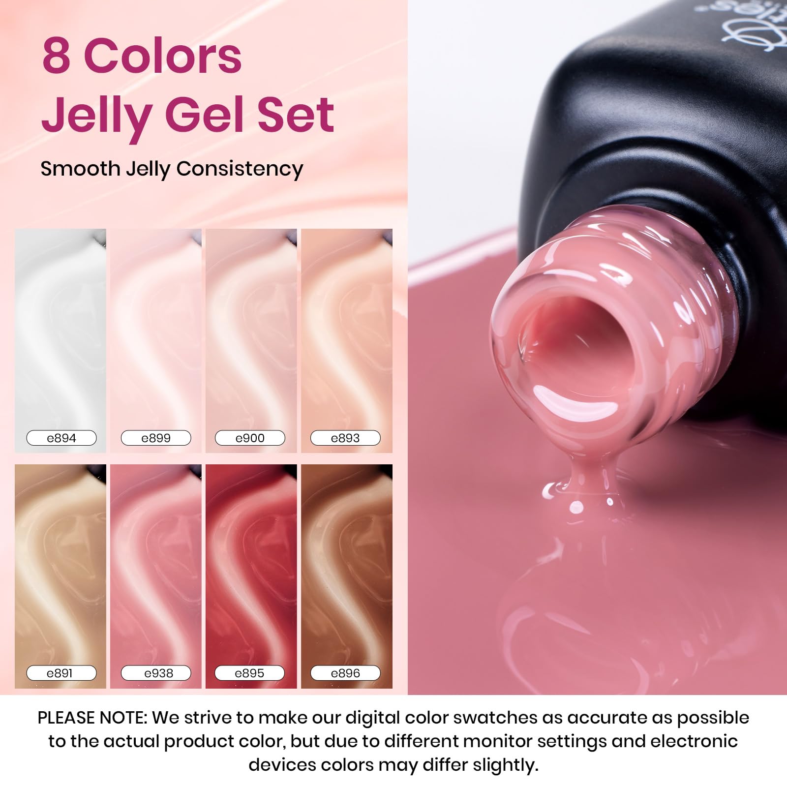 Beetles Jelly Gel teinte e893 translucide pour un aspect discret sur les ongles