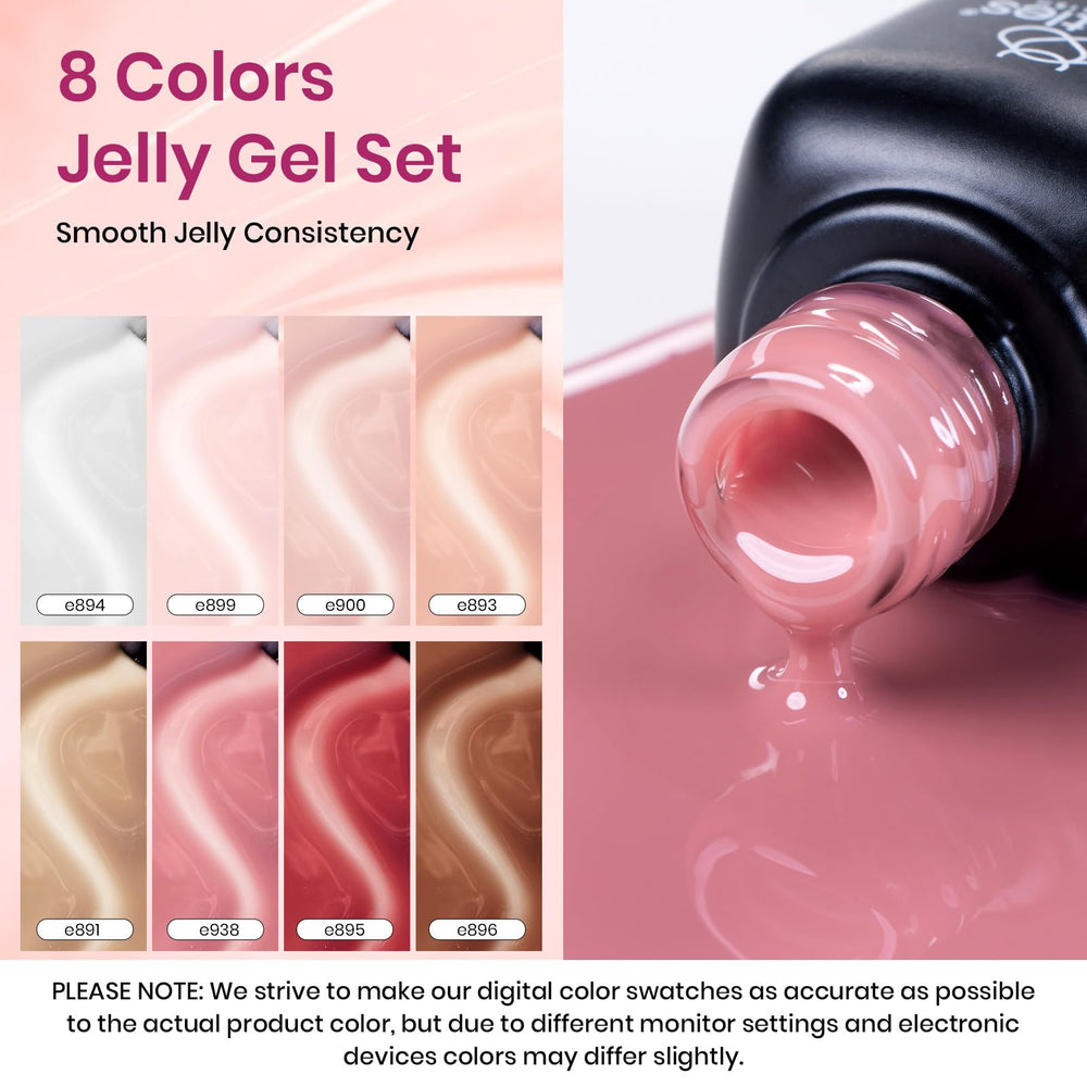 Beetles Jelly Gel teinte e893 translucide pour un aspect discret sur les ongles