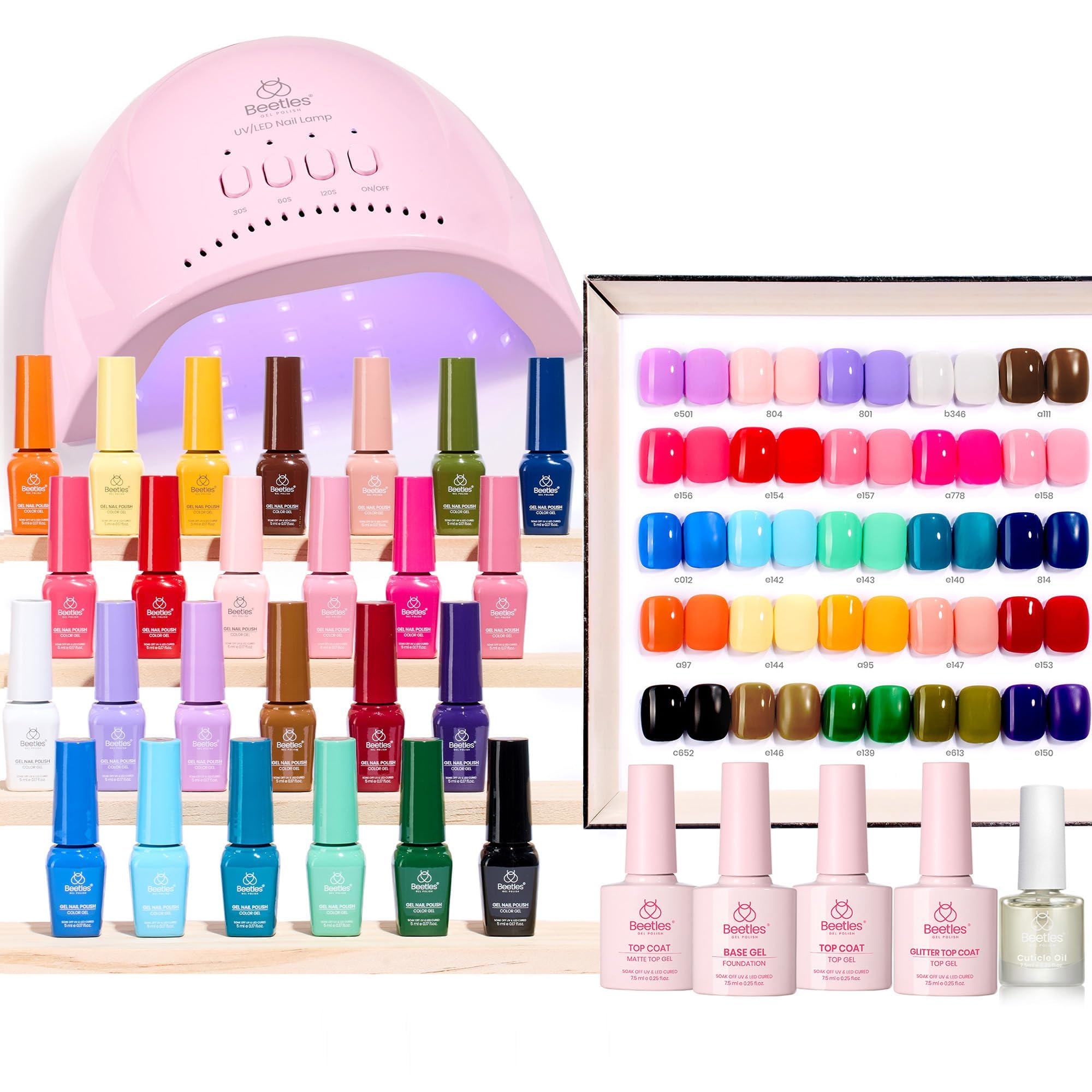 Beetles vernis gel kit lampe UV, pour une manucure rapide à domicile.