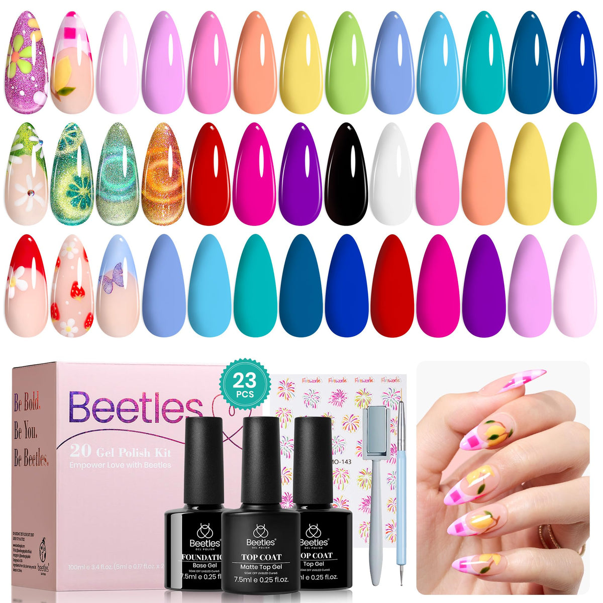 Beetles Gel Polish Kit Magical Kingdom – flacon rose, parfait pour une manucure à domicile