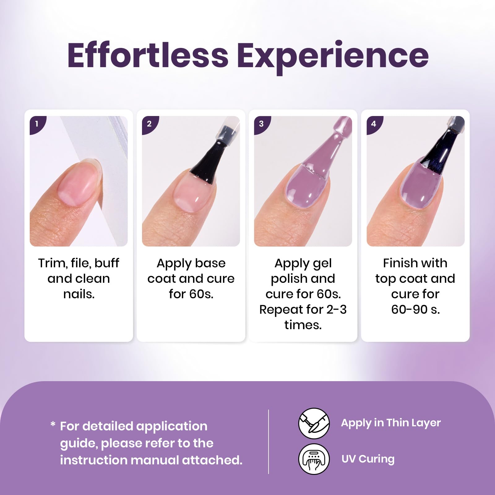Coffret Beetles vernis gel lilas prêt à offrir ou à offrir en cadeau.