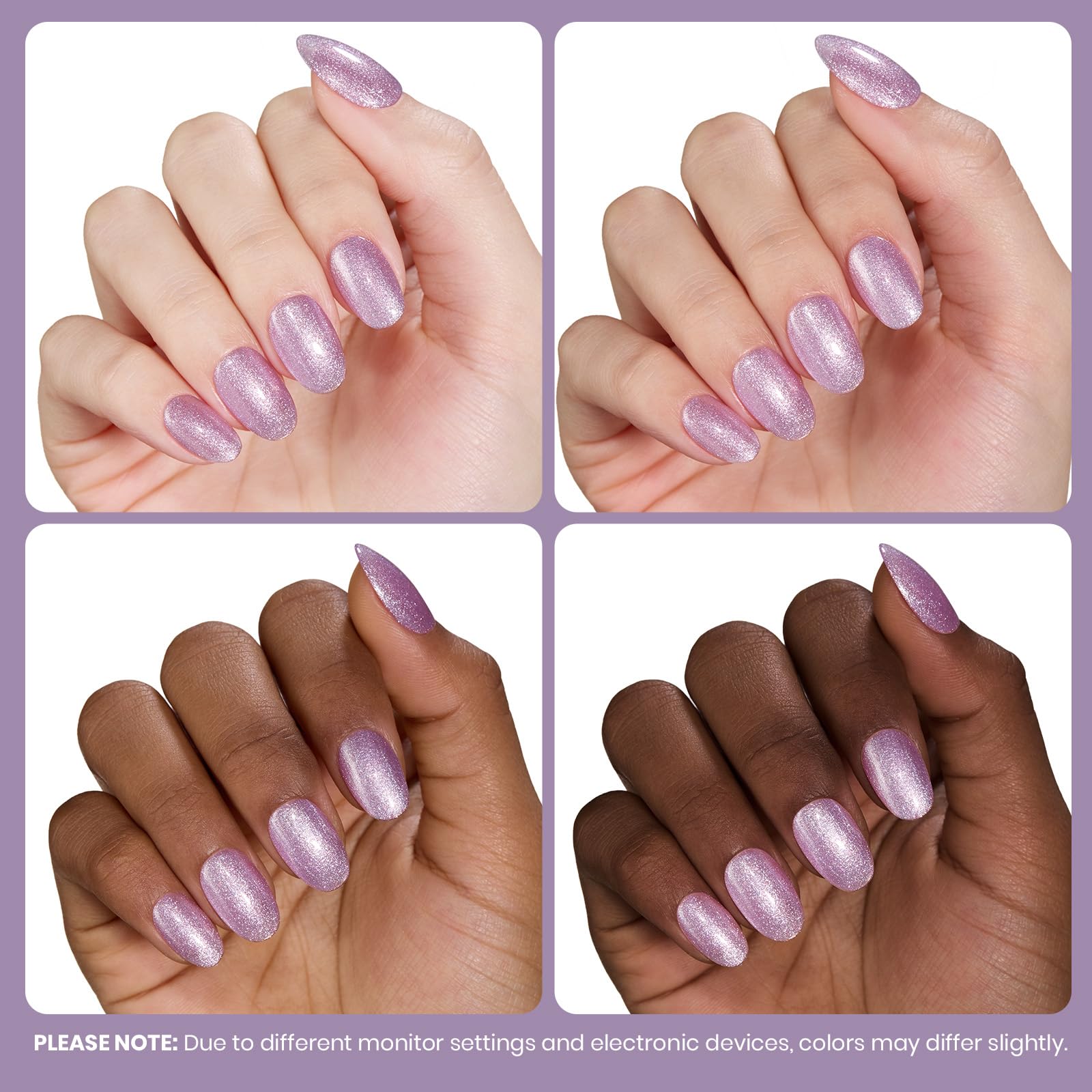 Cuisson du vernis gel lilas Beetles sous lampe UV LED.