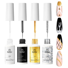 Beetles Vernis Gel Or: liner dore pour motifs precis et eclat metallique sur les ongles.
