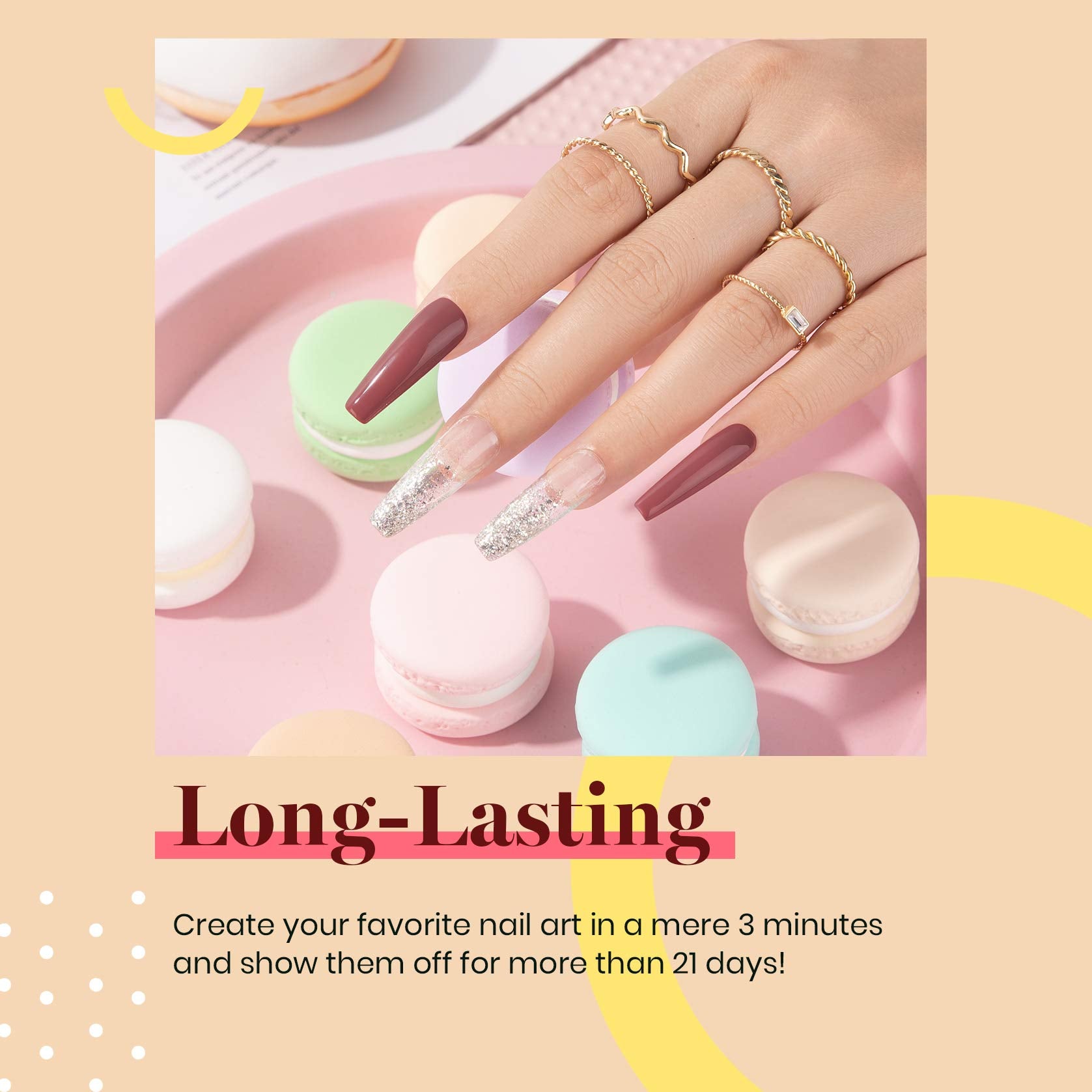 Beetles Vernis Gel Mauve – sur ongle, application lisse et uniforme.