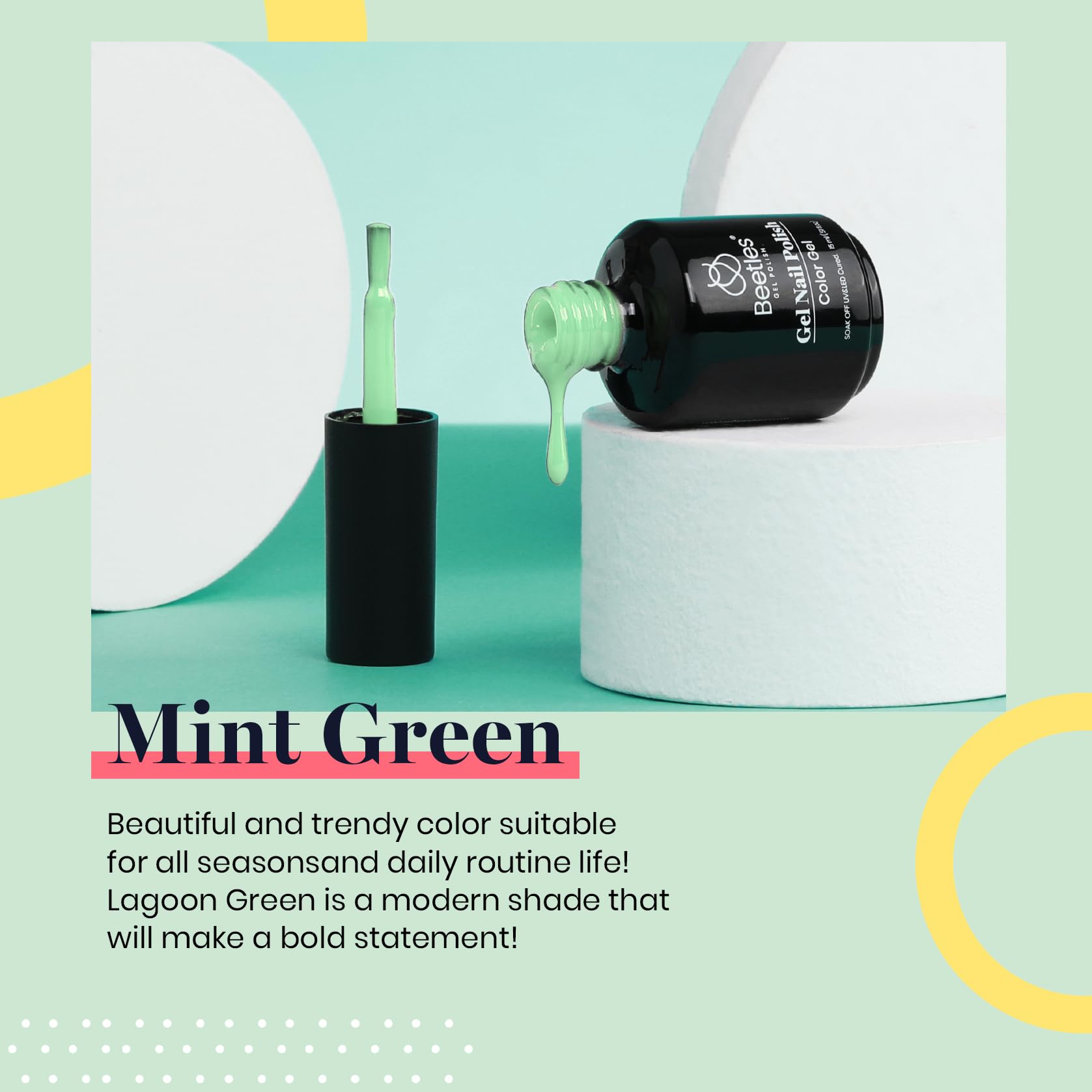 Pinceau d’application Beetles Vernis Gel Vert Menthe pour une pose précise