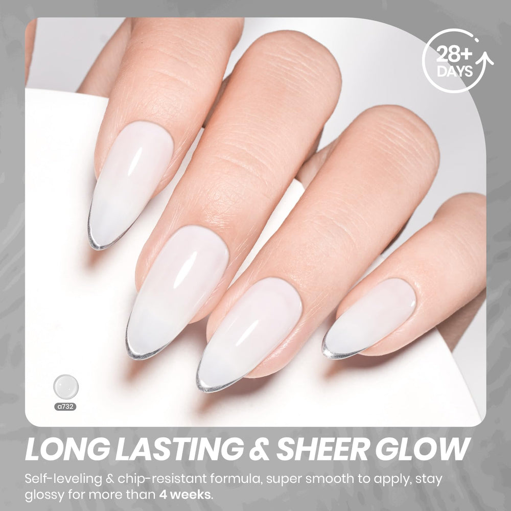 Beetles Milky White: gel translucide pour une tenue longue sur les ongles.