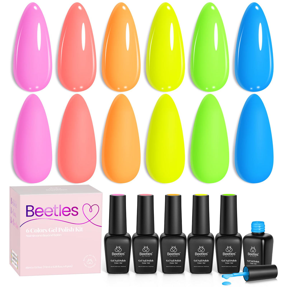 Beetles Vernis Gel arc-en-ciel néon, coffret coloré pour ongles