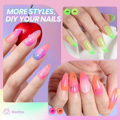 Beetles Neon Gel vert translucide: design frais et moderne pour vos ongles