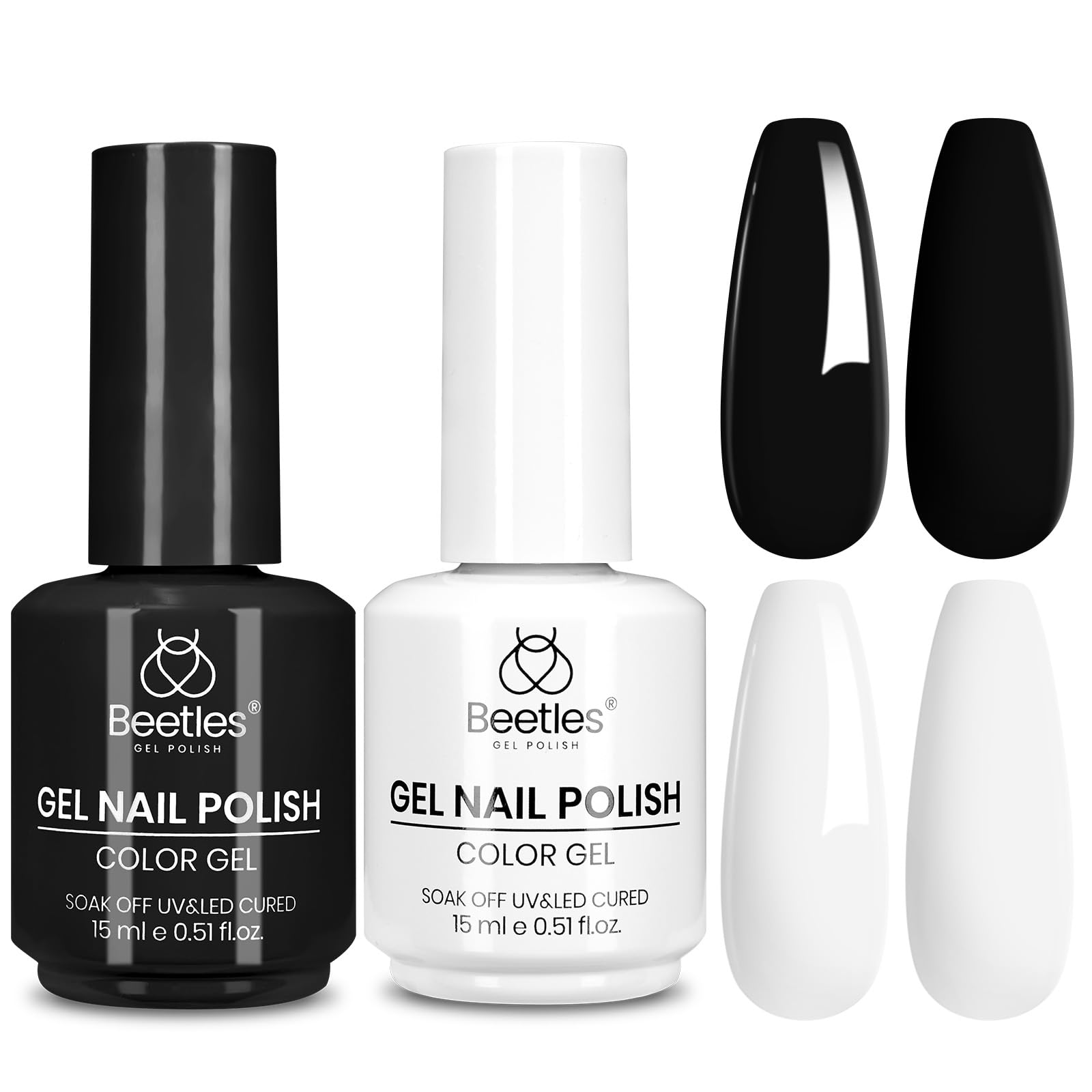 Beetles vernis gel noir 15ml: flacon noir durable