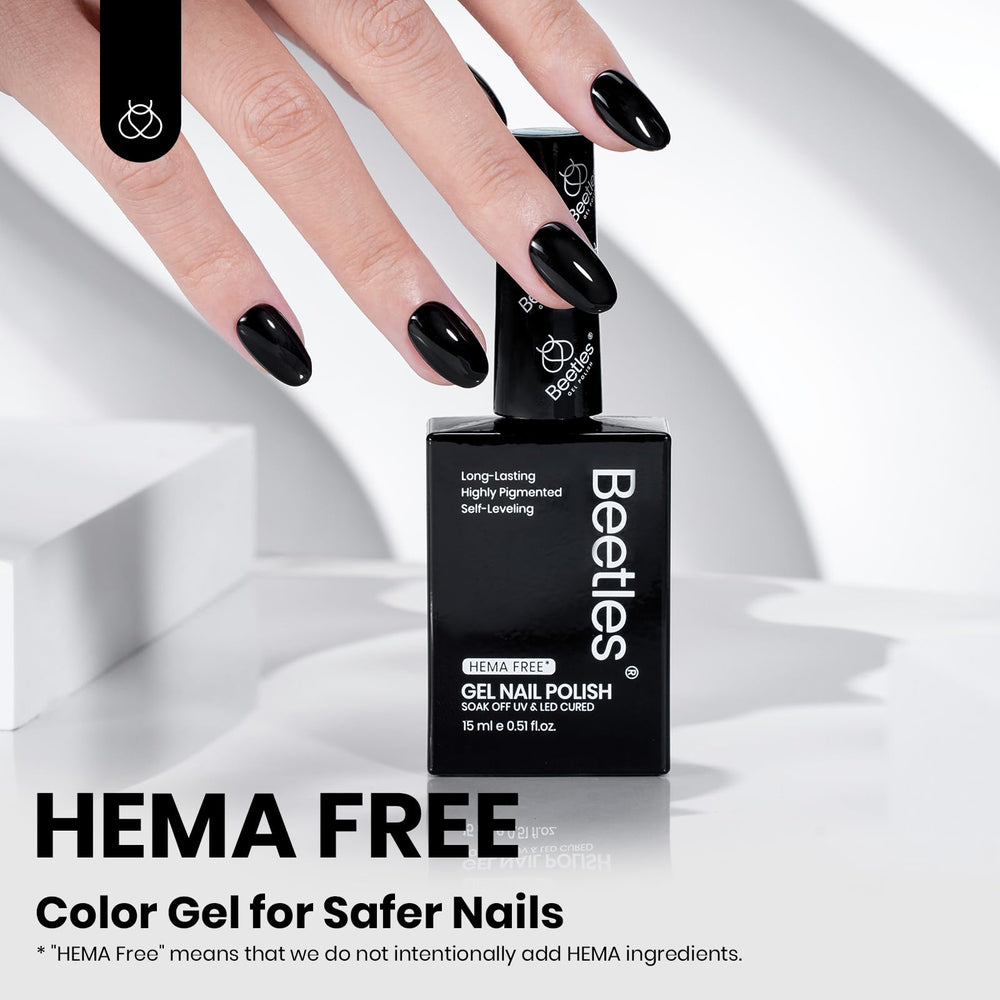Beetles Audrey noir: fini brillant pour ongles impeccables.