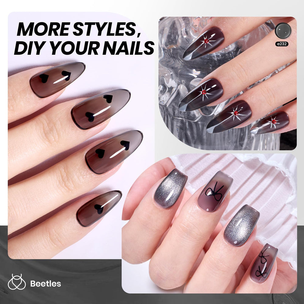 Beetles vernis gel noir jelly, séchage LED rapide et efficace.