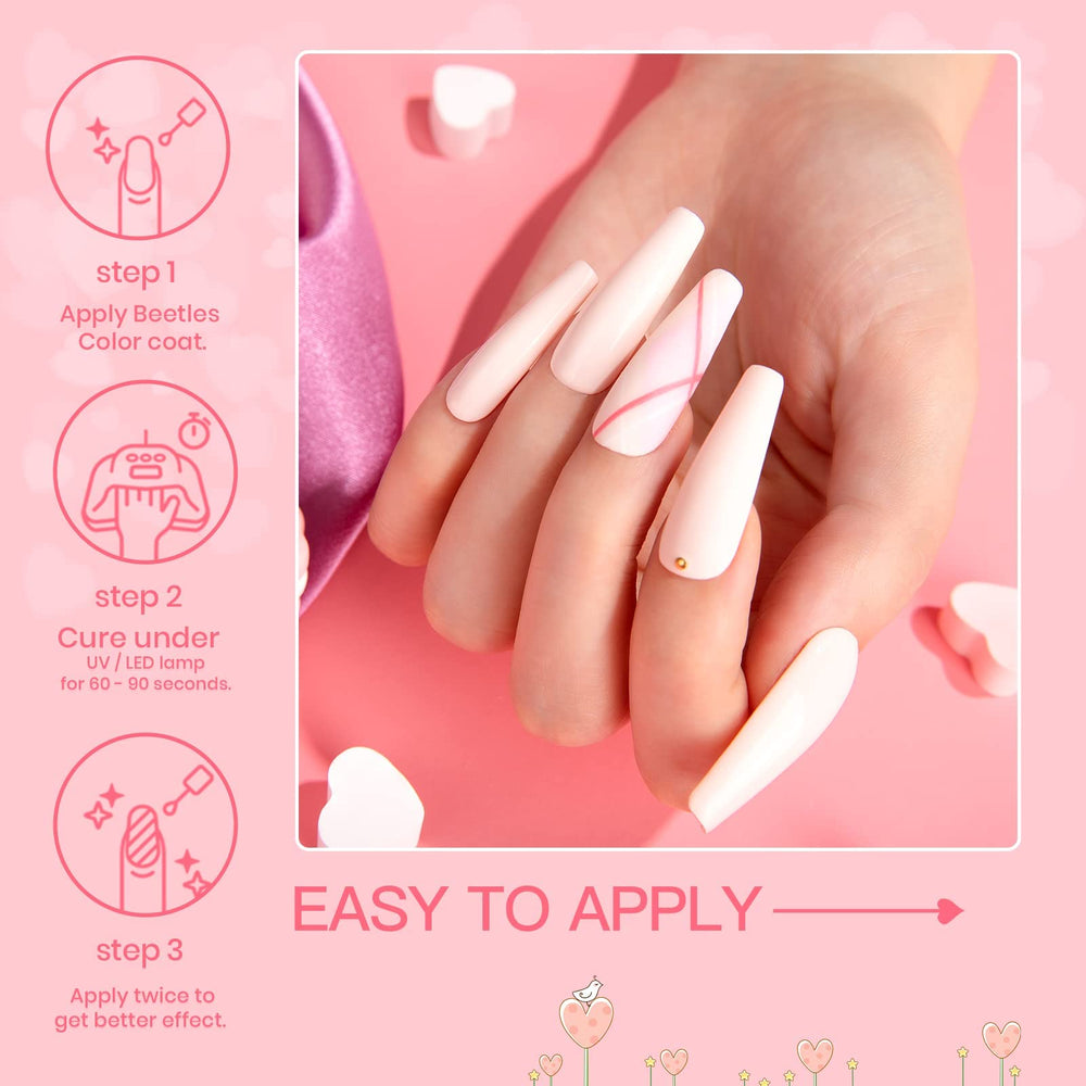 Vernis gel Beetles nude lait : teinte douce et polyvalente.