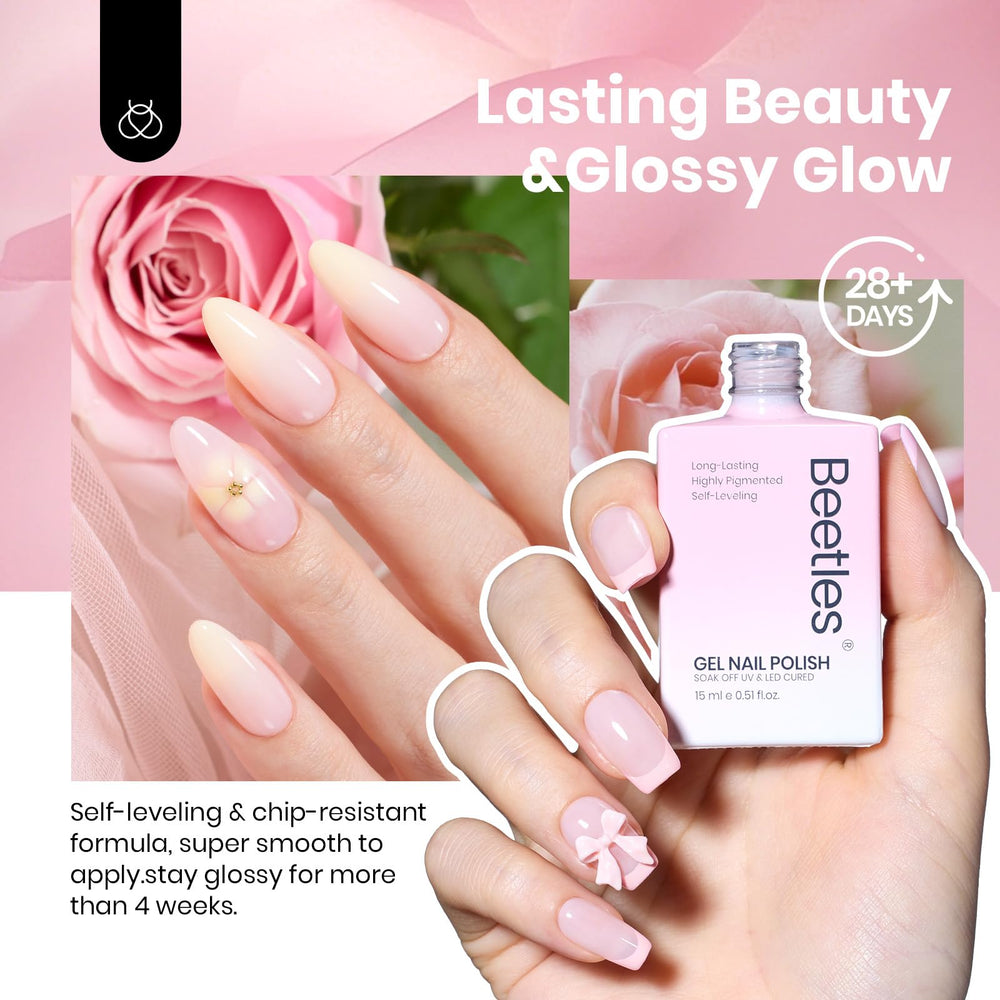 Beetles Vernis Gel Nude Rose: couches multiples pour varier l’opacité.