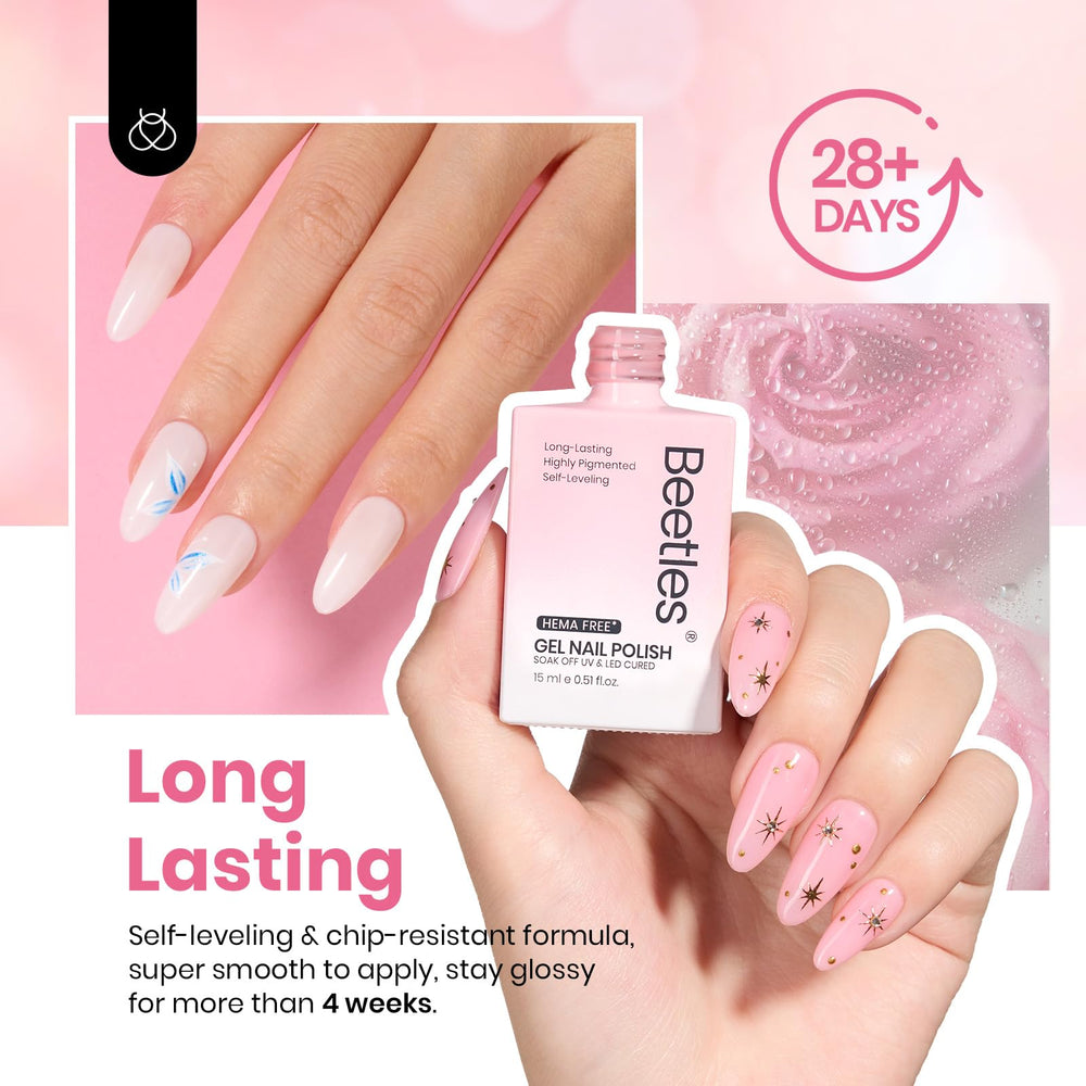 Beetles Vernis Gel Nude Rose – finition haute brillance qui attire les regards.