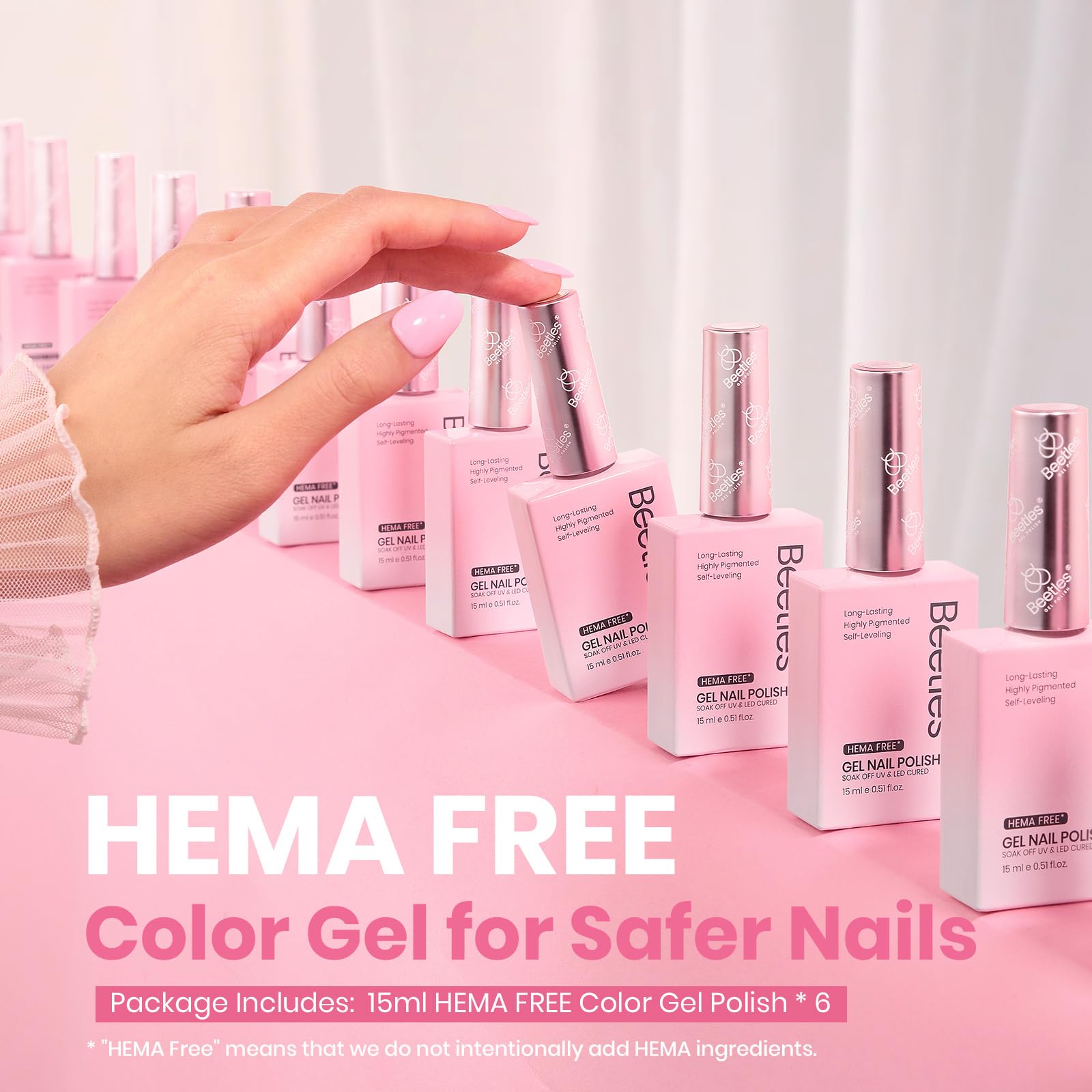 Beetles Vernis Gel Nude Rose – texture jelly translucide pour un fini naturel.