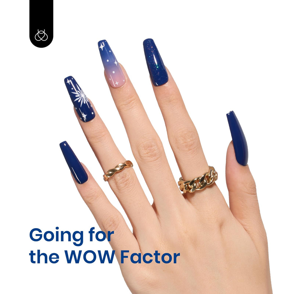 Beetles Gel Polish Bleu Nuit Profond, pinceau précis pour une application fluide.