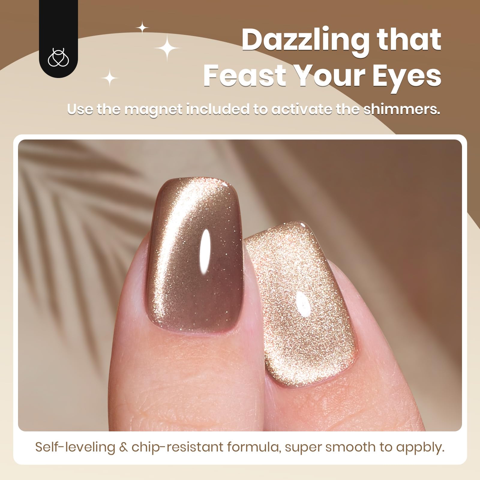 Beetles Vernis Gel œil-chat brun cannelle, cadeau beauté élégant pour femmes.