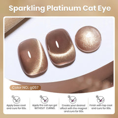 Beetles Vernis Gel œil-chat brun cannelle avec aimant pour effet Cat Eye.