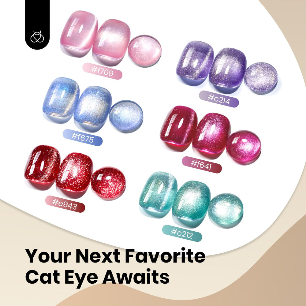 Beetles Vernis Gel œil-chat brun cannelle, couches pour effet Cat Eye renforcé.