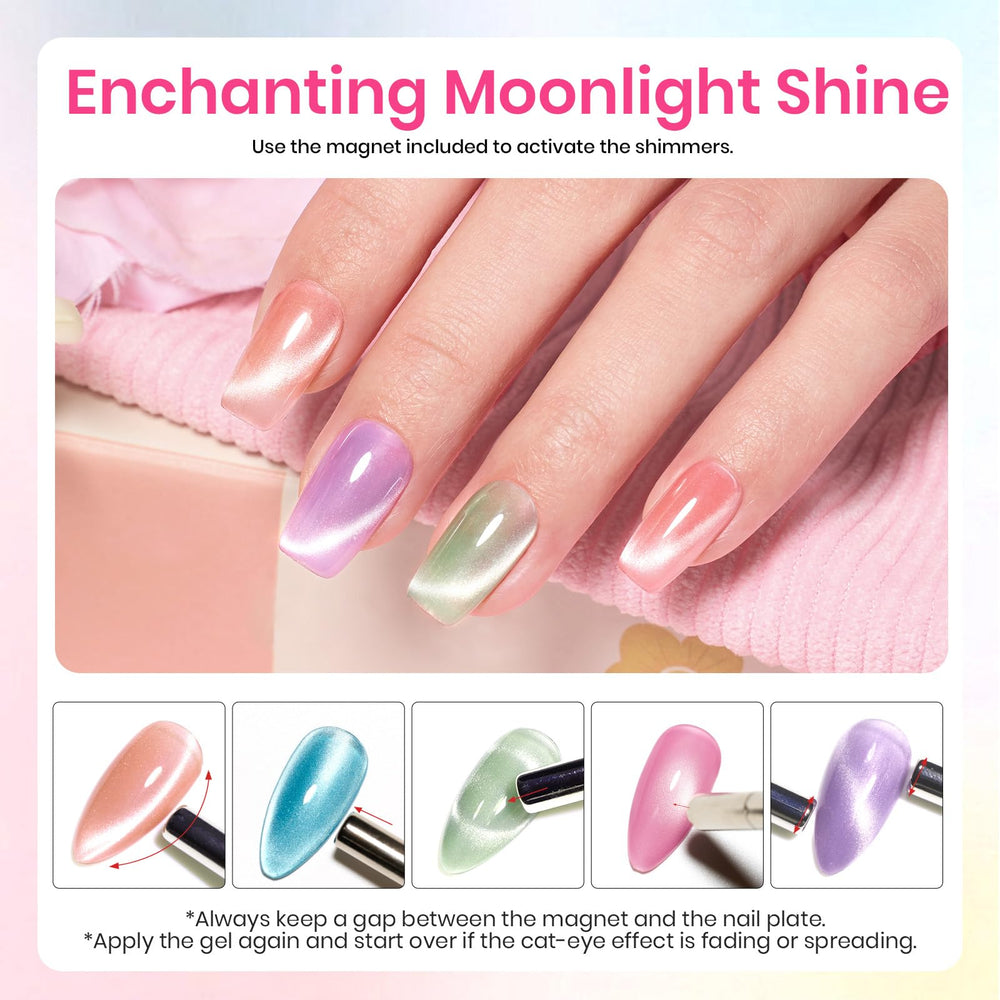 Beetles aimant inclus pour varier l’effet cat eye sur les ongles.