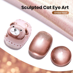 Beetles vernis gel œil-de-chat marron Amber Hour avec paillettes, effet scintillant