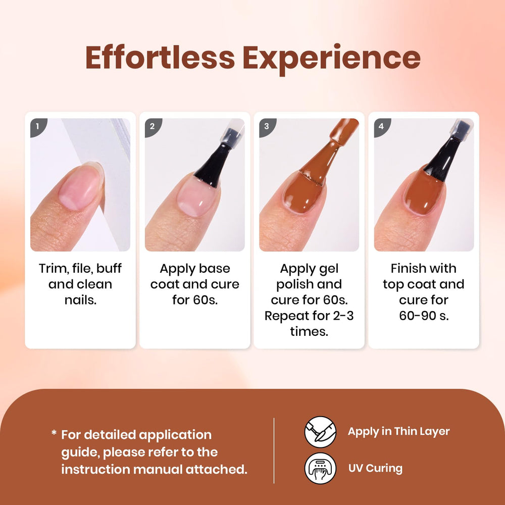 Beetles Vernis Gel Orange Foncé – kit pratique pour la manucure maison et le partage