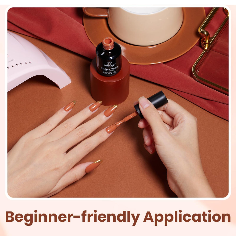 Beetles Vernis Gel Orange Foncé – retrait facilité par trempage dans l’acétone