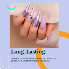 Beetles – vernis gel violet pailleté, effet scintillant durable sur les ongles.