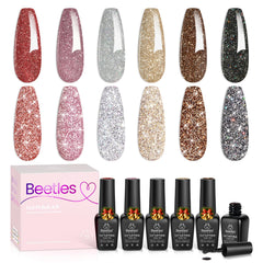 Beetles Glitter Gel C314 avec effet holographique brillant pour ongles