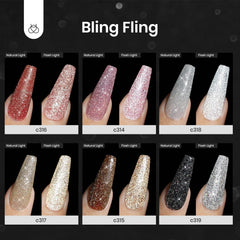 Beetles Glitter Gel C316 rouge vif pour un look glamour