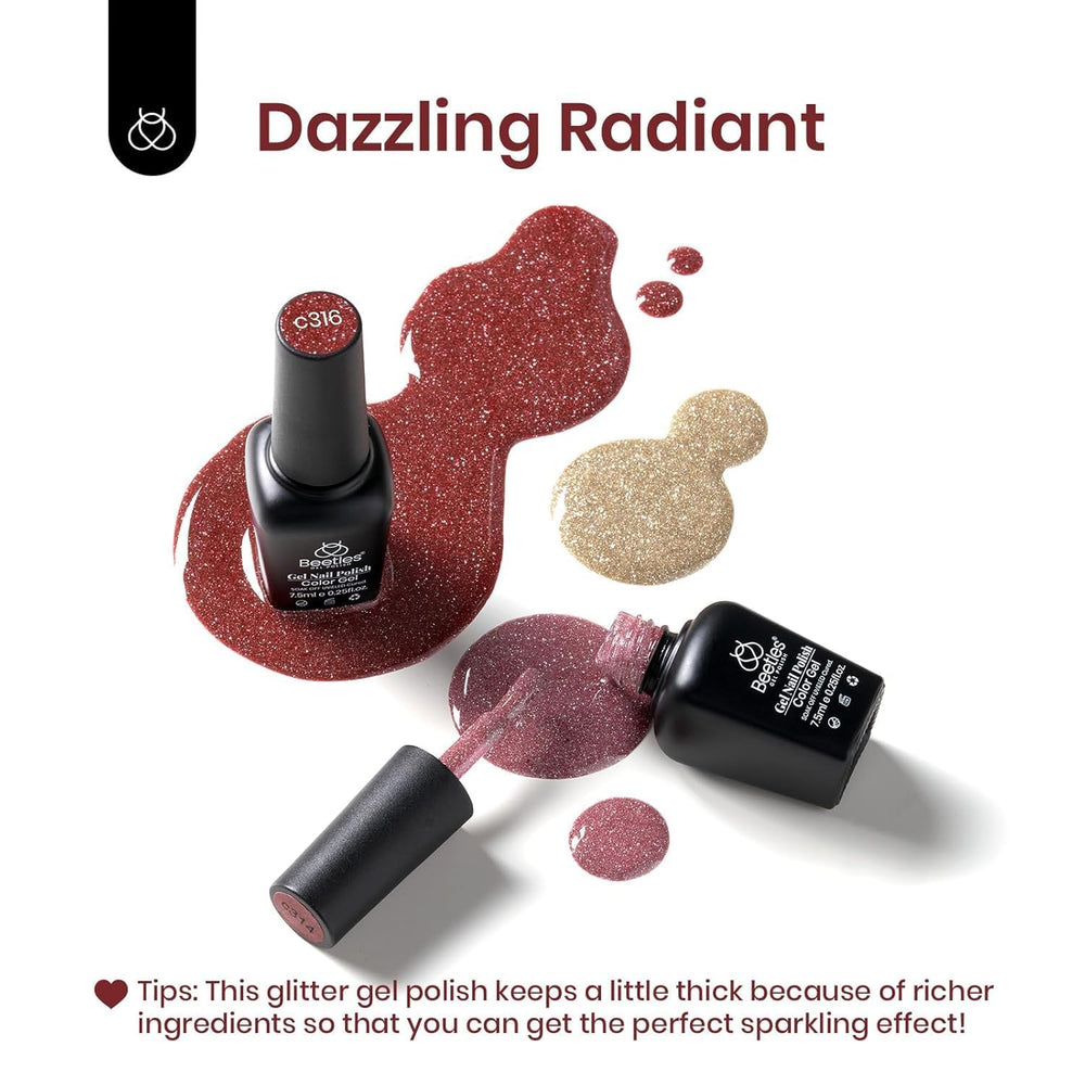 Beetles Glitter Gel C319 noir scintillant pour allure audacieuse