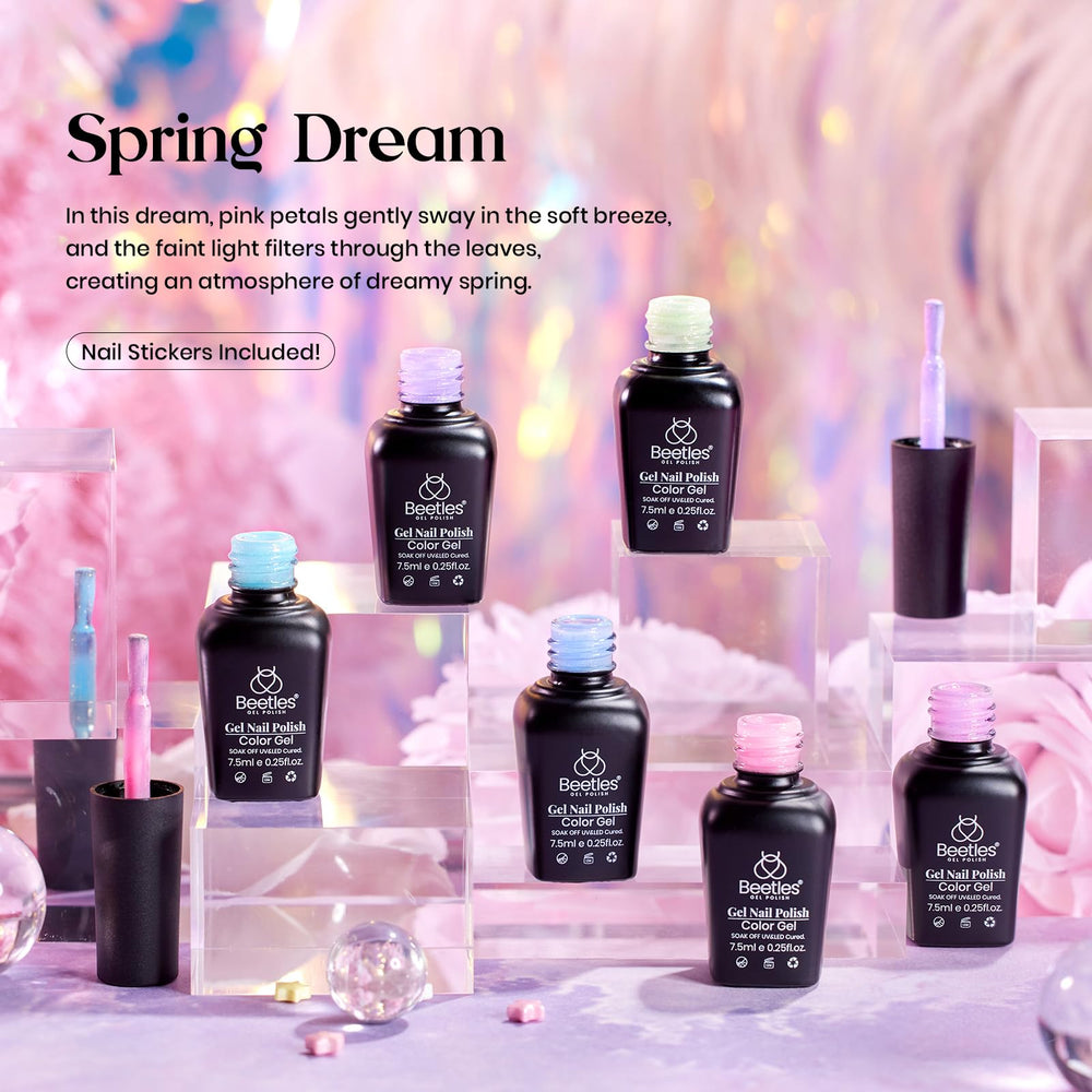 Beetles Gel Vernis Rose Pastel avec paillettes pour fini brillant