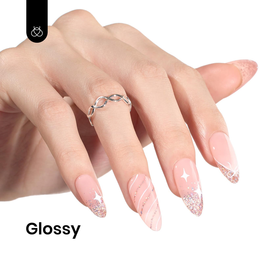 Beetles Gel Vernis paillettes princesse rose-or – cadeau idéal pour elle.