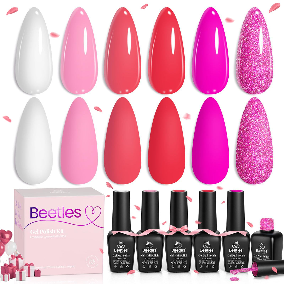 Beetles Gel Polish rose clair, manucure légère et lumineuse.