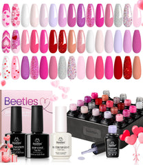 Beetles Gel Polish rose, 20 couleurs, ensemble pratique pour manucure variée