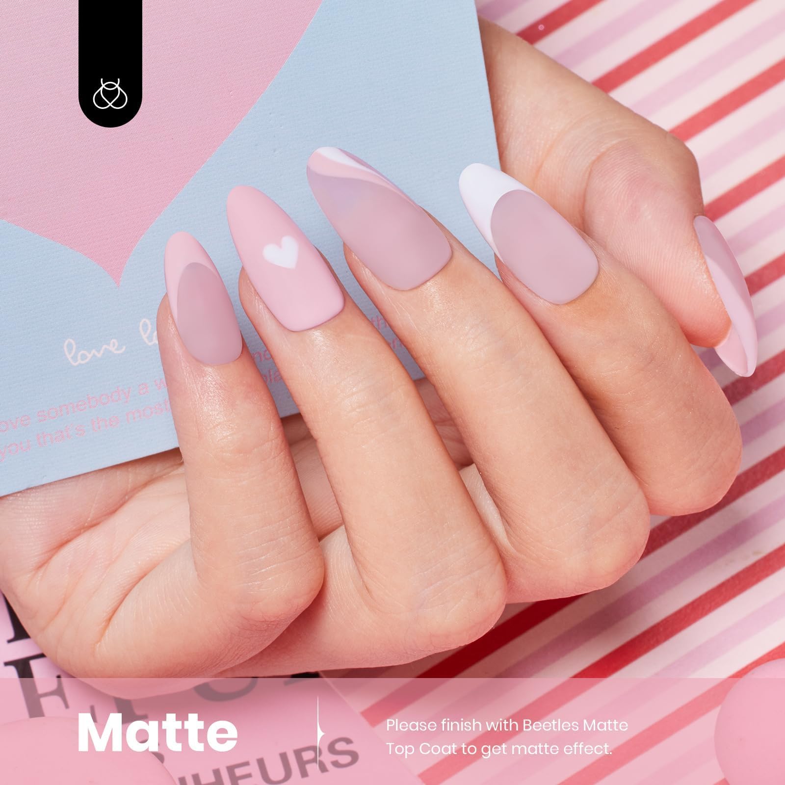 Longue tenue possible avec Beetles Rose Fairy Floss pour plusieurs semaines selon l’application.
