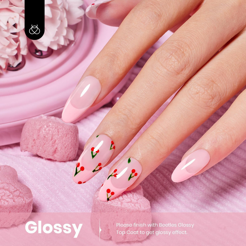 Finition brillante Beetles Rose Fairy Floss qui attire les regards en fin de journée.
