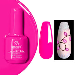 Beetles Vernis Gel Rose Fluo lumineux dans le noir pour soirées.