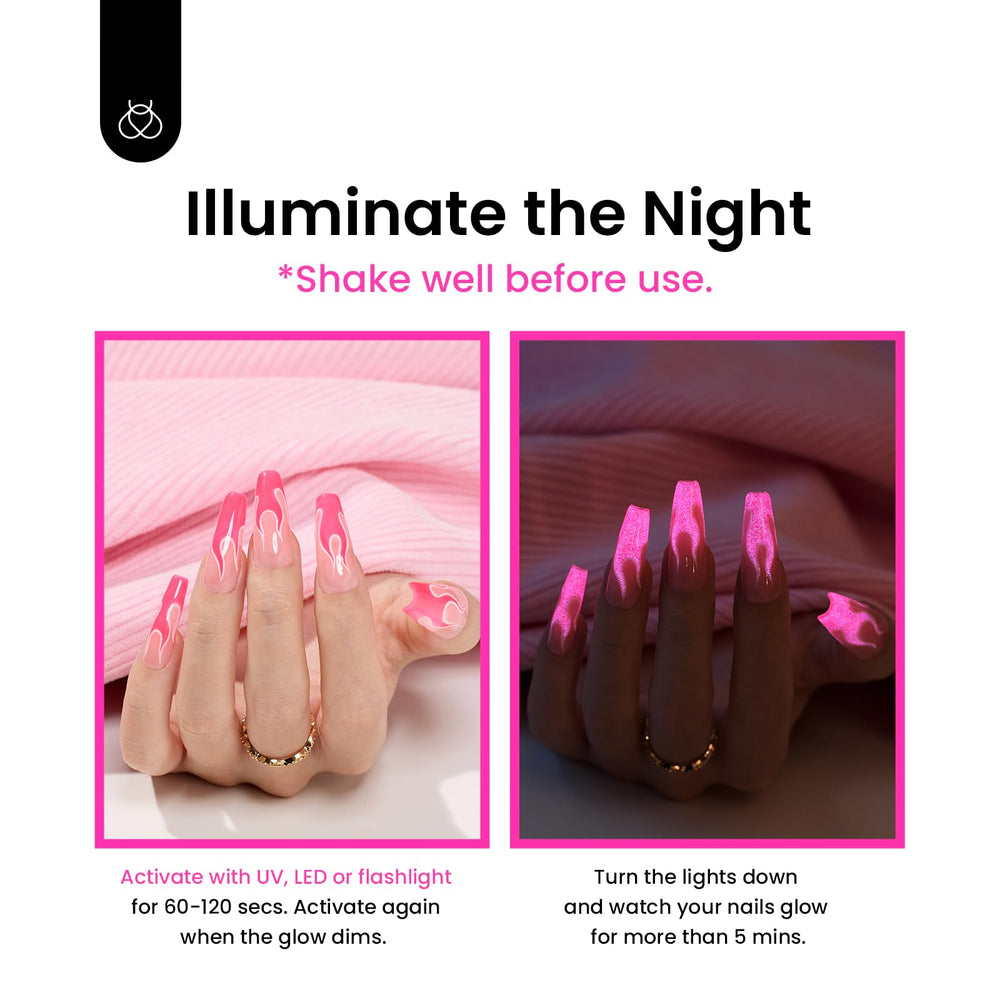 Beetles Vernis Gel Rose Fluo, idéal pour nail art à domicile.