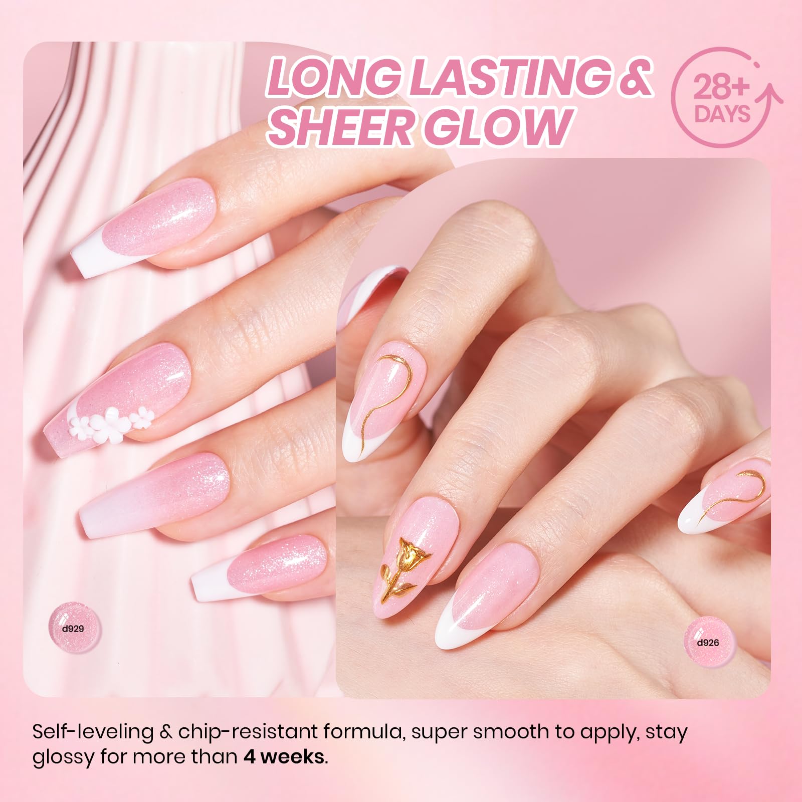 Beetles Vernis Gel Jelly Rose translucide pour couches multiples.