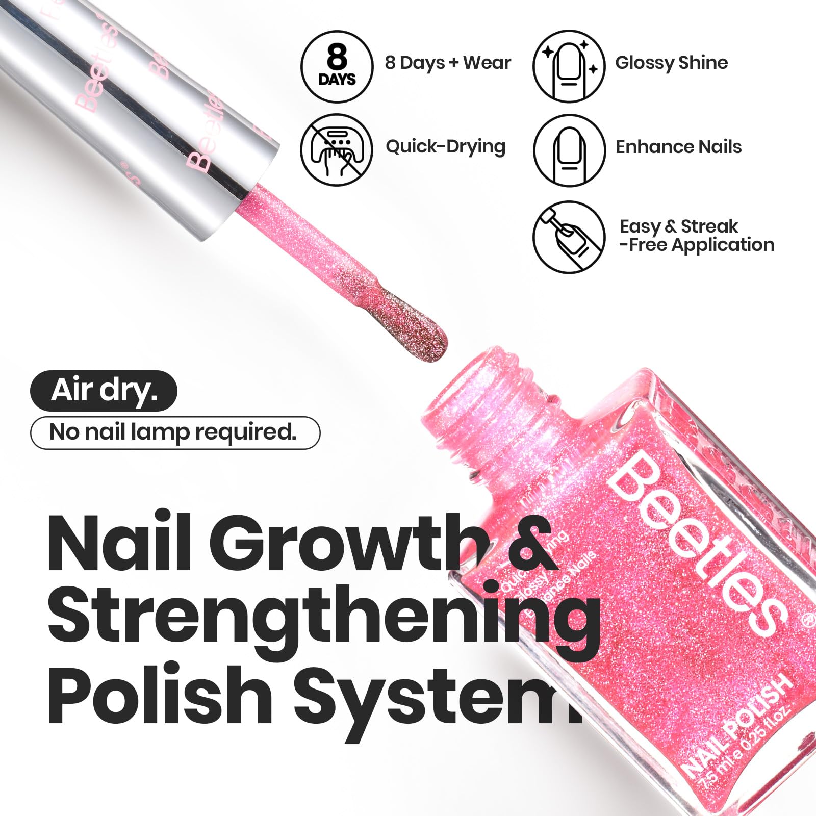Beetles Vernis Gel rose nude, teinte chic pour un rendu naturel et élégant.